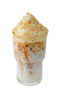 The Base Frappe caramel whipped cream drink